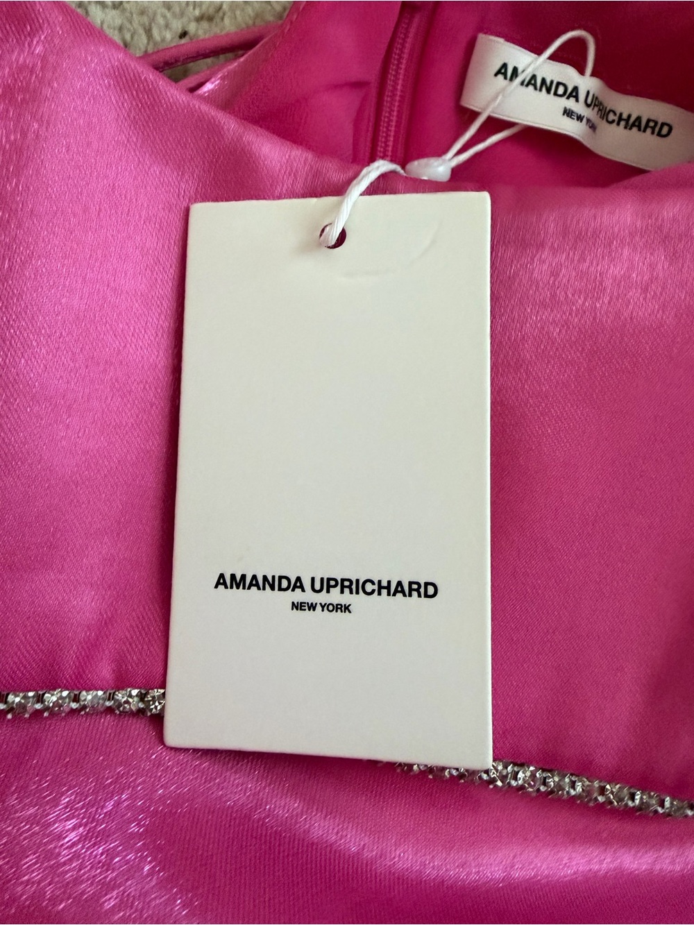 Amanda Uprichard NWT Kiersten Mini Dress Hot Pink Satin Women's Size XS - Picture 10 of 14